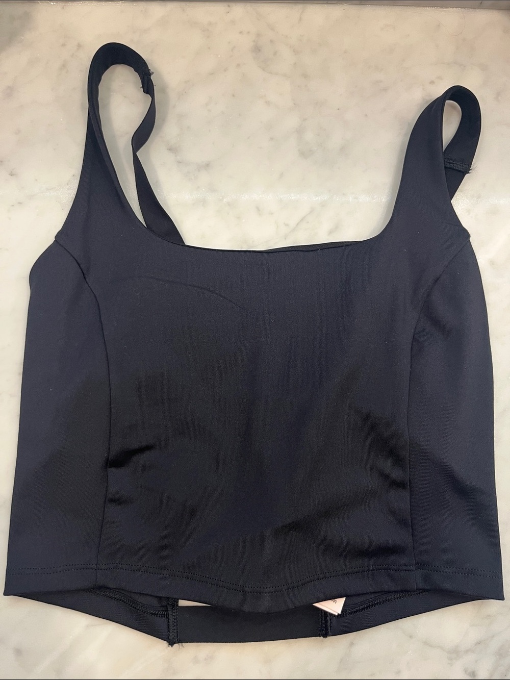 Victoria’s Secret Black Square-Neck Tank Crop Sports bra